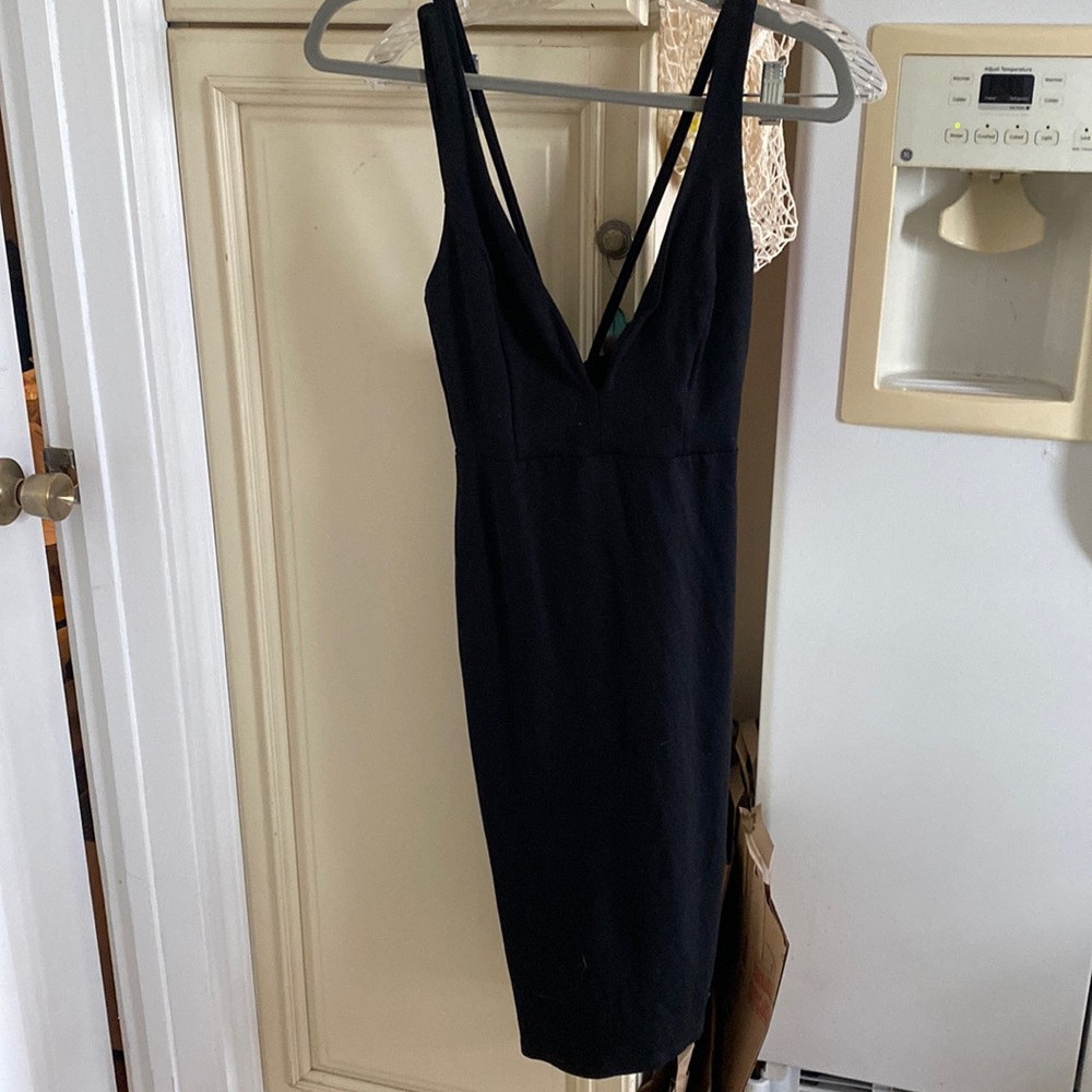 Lulus plunge neck little black dress